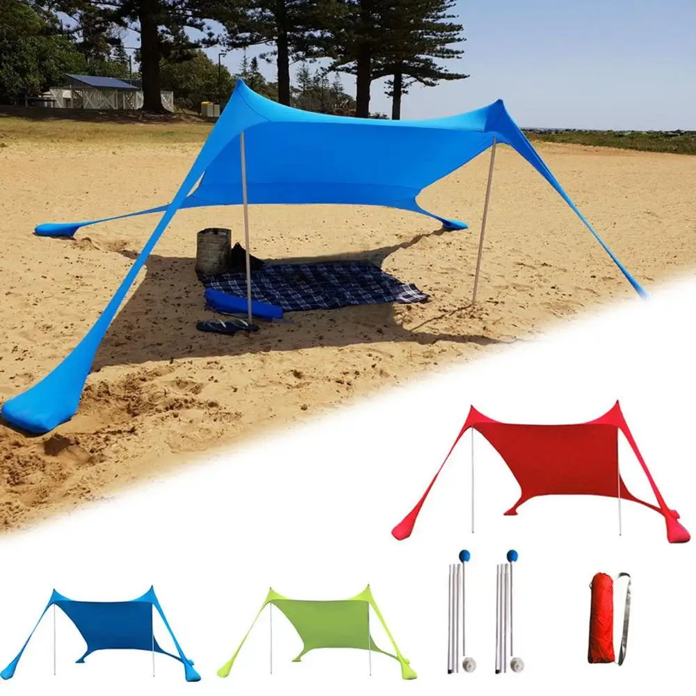 Beach Sunshade Lightweight Portable Sun Shade Tent With Sandbag UV Large Family Canopy For Outdoor Beach Gardening Supplies