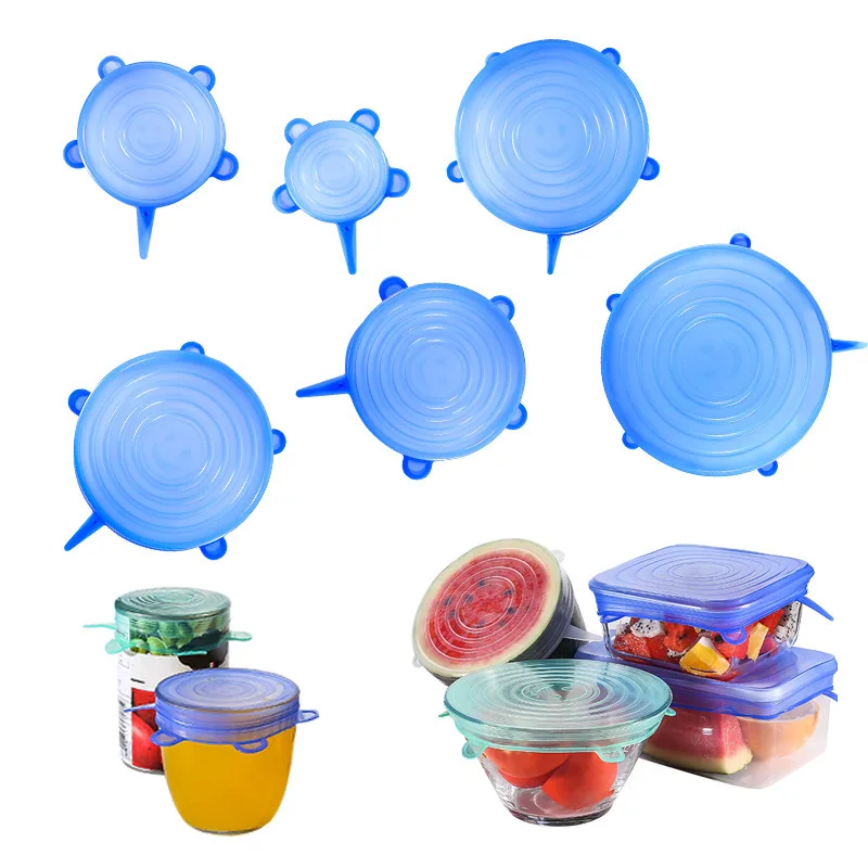 

Silicone Stretch Lids Universal Food Wrap Keeping Fresh Seal Bowl Pot Stretchy Wrap Reusable Food Silicone Cover Kitchenware