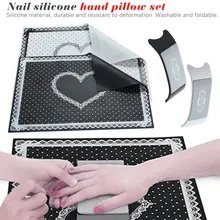 Силиконовая подушка для запястья салфетка для маникюра Подставка для рук Маникюрный Стол Держатель для рук моющийся Мат коврик складные инструменты