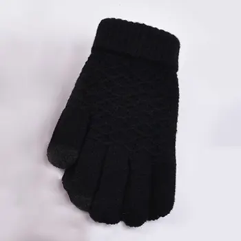 

Hot Sale 2019 Fashion Winter Warm Solid Color Knitted Full Finger Gloves Mittens For Smartphone Magic Touches Screen IE998
