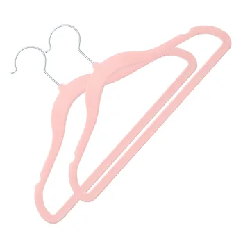 

10pcs Kids Clothes Hangers Practical Clothes Hangers Flocking Clothes Hangers Coat Hook for Kid Children (Light Pink)