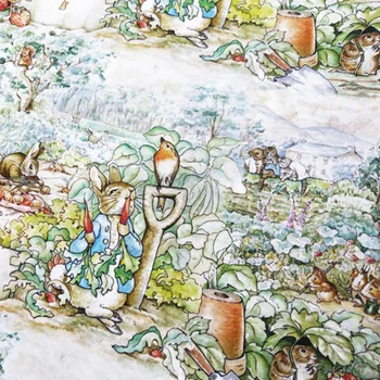 

150cm Wide Cartoon Rabbit Printed Cotton Fabrics for Sewing Children's Fabric Per Meter DIY Handmade Cloth Quilting Accessories