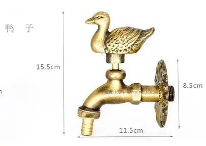 outdoor garden faucet animal shape Bibcock antique brass Fat cat tap for washing mop/Garden watering Animal faucet - Цвет: 13