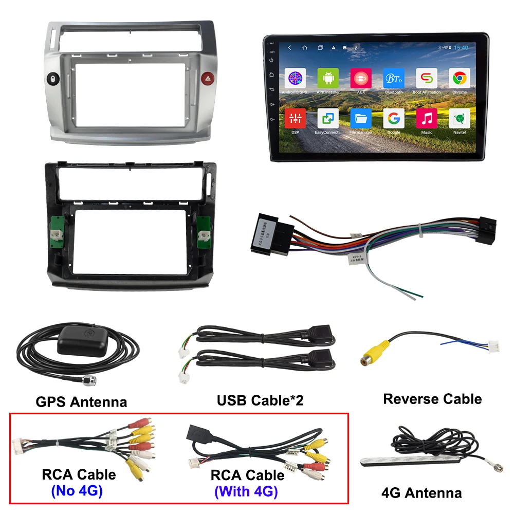 EKIY 9 ''ips 2Din 4G+ 64G Android 8,1 Автомагнитола для Citroen C4 C-Triomphe C-Quatre 2004-2009 Автомобильный dvd-плеер DSP Автомобильный мультимедийный