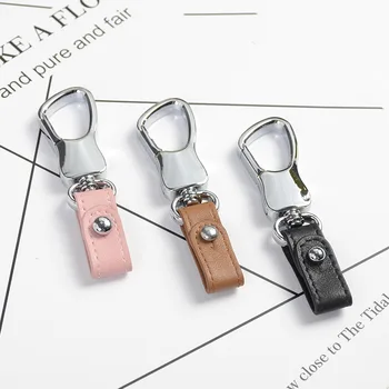 

Creative simple leather rope car key chain sewing rivet leather metal key chain custom lovers gift