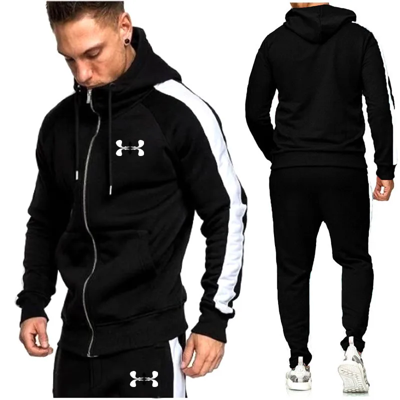 Seller new brand tracksuit 2019 fashion hoodies for Men Sportswear two-piece sets of thick hooded wool + Pants sports suit for men