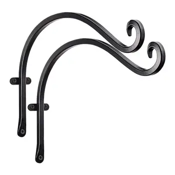 

2 Pcs Iron Hook Wall Mounted Screw Install Hook Rack Bird Cage Holder Wind Chime Organizer Pendant Supplies Hook for Gardening