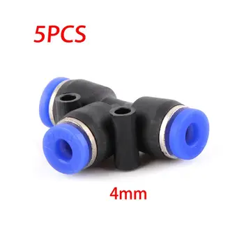 

5 5 Pcs T-Type Three-way Pneumatic Quick Connector Pneumatic Air Pipe Quick-Connect Interface Connector Self-Locking Plug-in