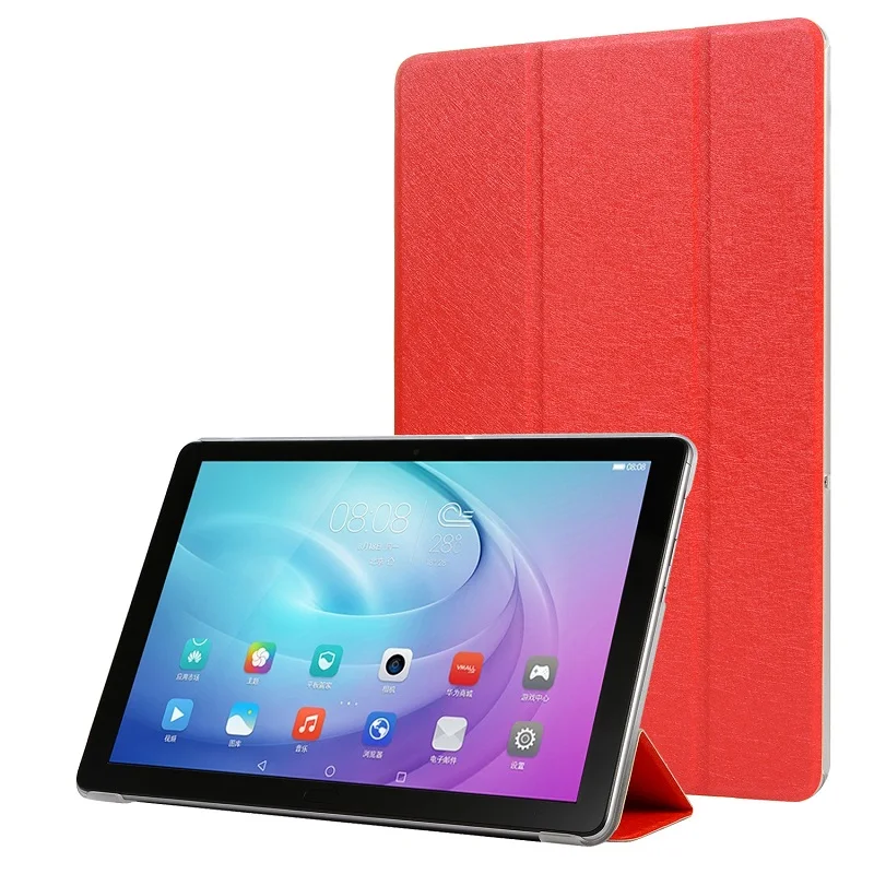 Tab A 10,1 чехол для Samsung Galaxy Tab A 10,1 SM-T510 SM-T515 T510 T515 подставка прозрачный жесткий поликарбонатный чехол-крышка - Цвет: Красный