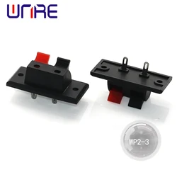 Plastic 2 Positions Connector Terminal Push In Jack Spring Load Audio Speaker Terminals Plug Socket Breadboard Clip WP2-3
