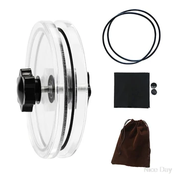 

LP Vinyl Record Cleaner Clamp Record Label Saver Acrylic Clean Tools Cloth M27 20 Dropship