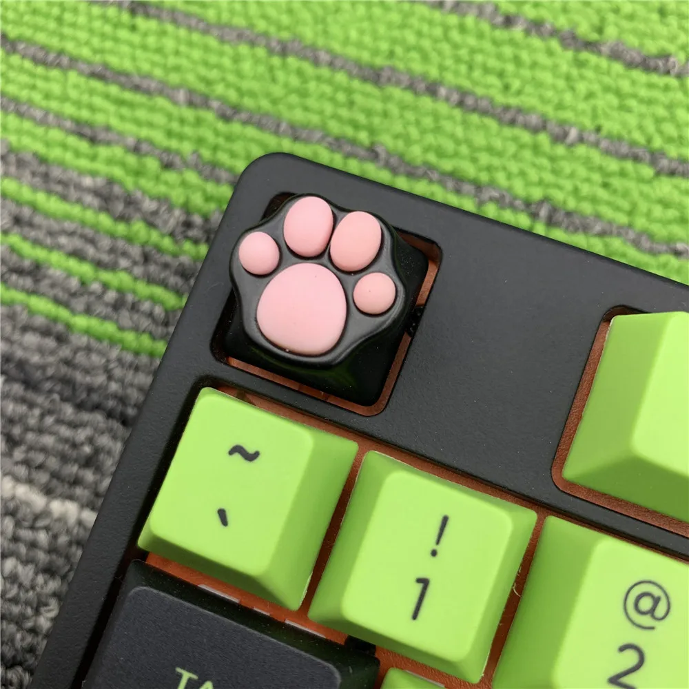 DF aluminio y silicona Kitty Paw artesanal Keycap cat pad совместимый с прерывателями Cherry MX Metal Keycap