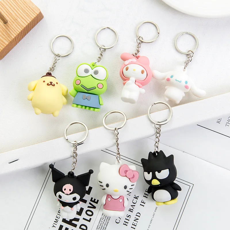 

Anime Doll Keychain Cartoon Hello Kitty Kuromi Sanrio Cute Keychains Pendant Accessories Car KeyRings The Girl's Favorite Gift