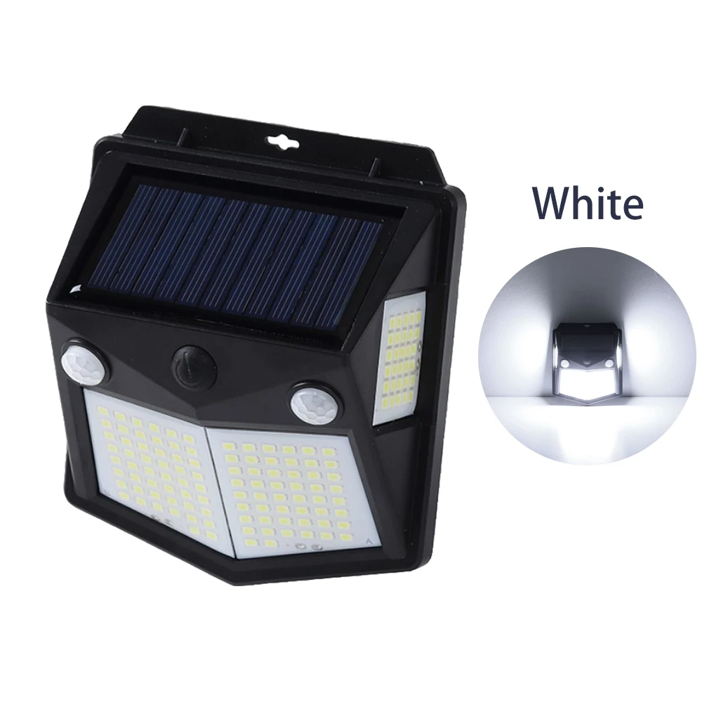 

160LED Solar Light White Motion Sensor Outdoor Solar Energy Security Wall Lamp for Garden Patio Porch Garage Pathway Doorway