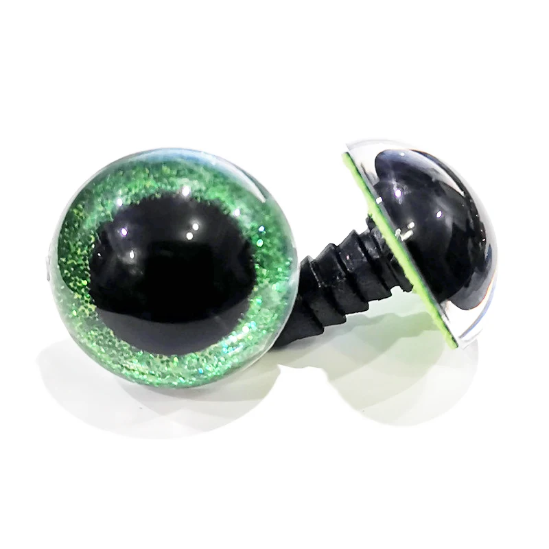 Doll Accessories Plush Doll Accessories 20pcs/lot 10color 10-30mm tiny round plastic clear toy safety eyes + glitter Nonwovens + white hard washer