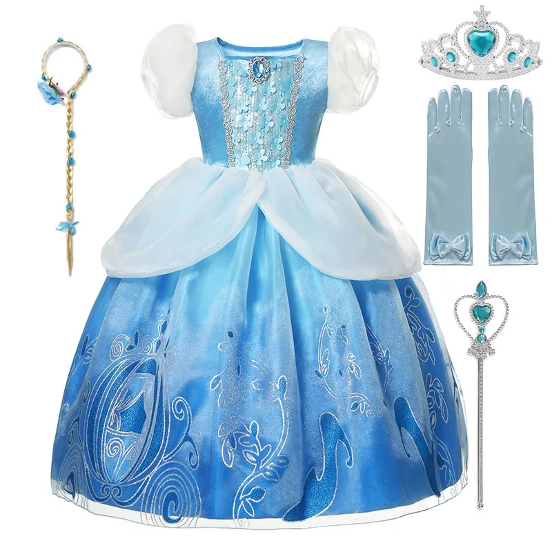 Girl Dress Costume Kids Clothes Christmas-Girl Princess Cinderella Children Vestidos