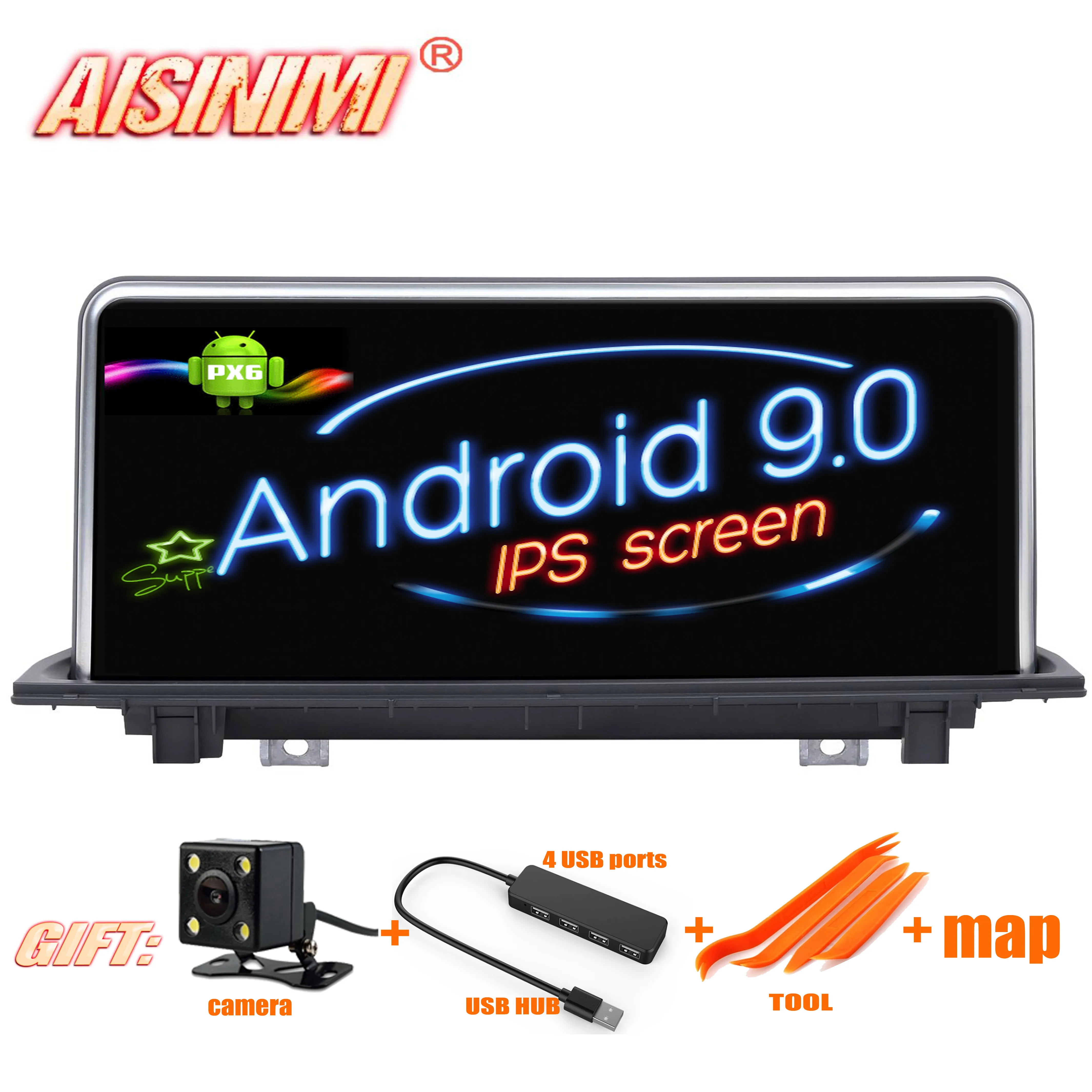 Perfect AISINIMI Android 9.0 PX6 Car Dvd Navi Player FOR For BMW X1 F48 (2016-2017) Original NBT System audio gps stereo auto all in one 0