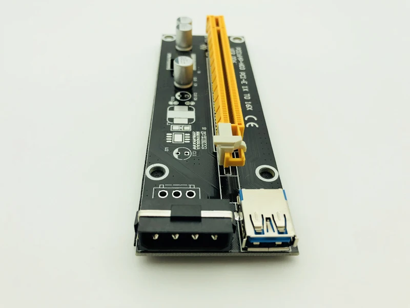 VER006 PCIE Riser Card PCI Express 1X to 16X Extension Adapter 60CM USB 3.0 Cable SATA 4Pin Molex Power for Bitcoin Miner Mining