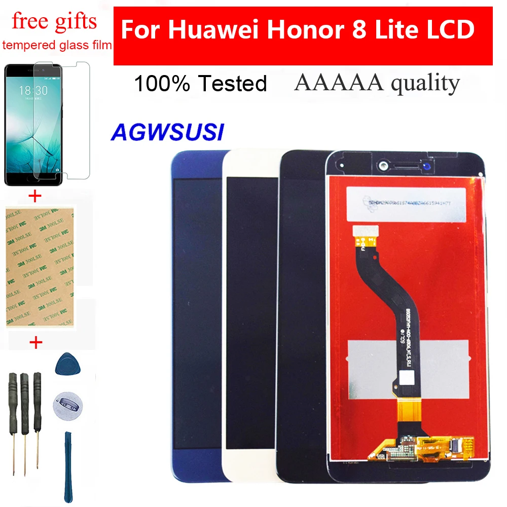 Дешево Для huawei Honor 8 Lite font b lcd b font PRA AL00 AL00X TL10 сенсорный экран дигитайзер Сенсорная панель ЖК дисплей монитор модуль в сборе