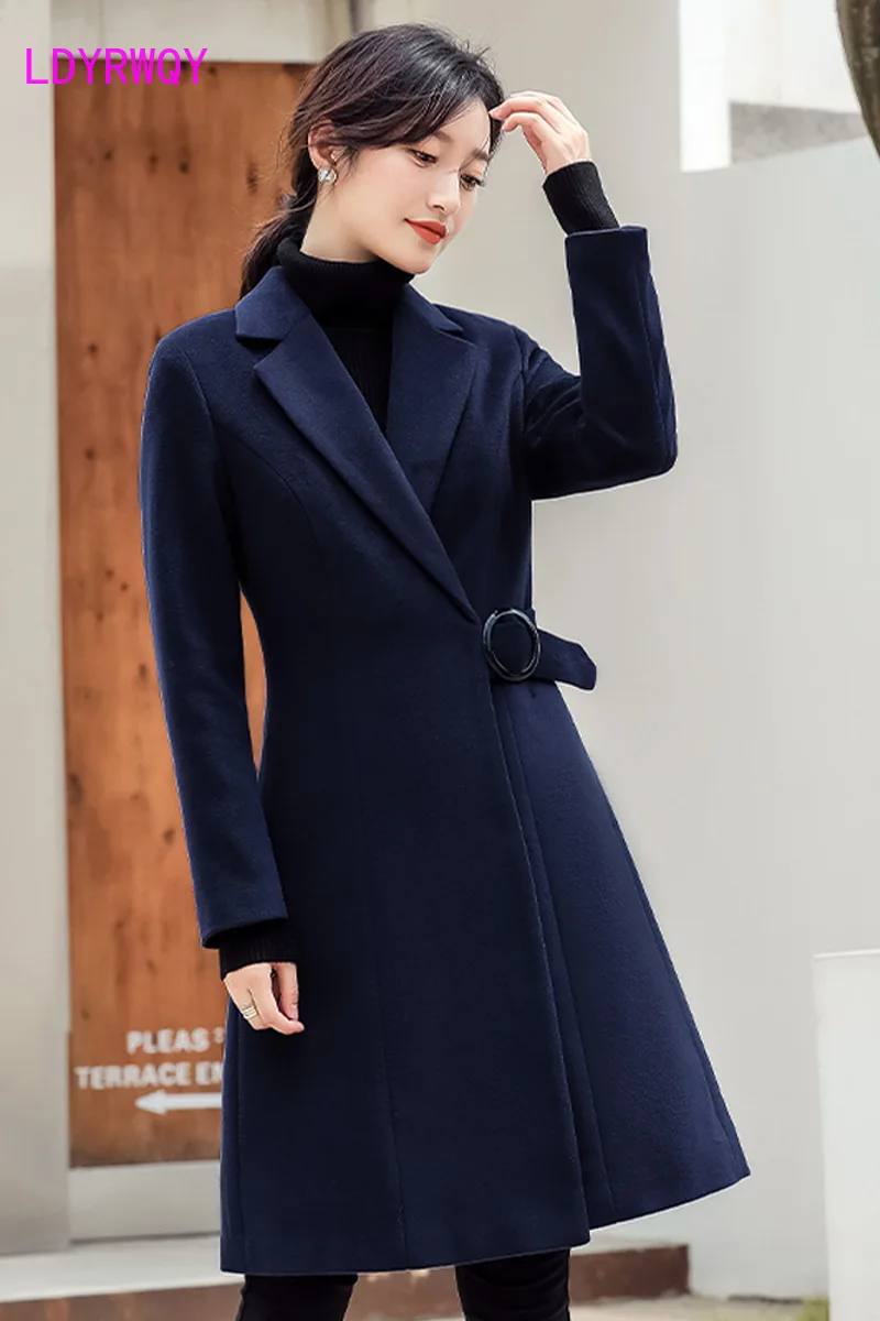 2019 autumn and winter thick quilted warm woolen coat female Turn-down Collar  Regular  Casual  Button  Solid  Regular  Full