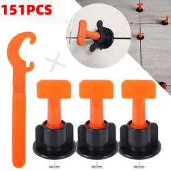 Kit de espaçadores/niveladores de pisos e azulejos, sistema de nivelamento e espaçamento com cunhas, espaçadores e chave de boca, conjunto de 151 peças