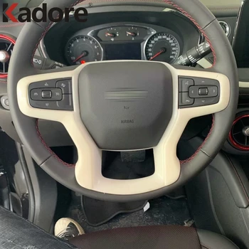 

For Chevrolet Blazer 2019 2020 Carbon Fiber Car Steering Wheel Decoration Cover Trim Frame Sticker Auto Accessories