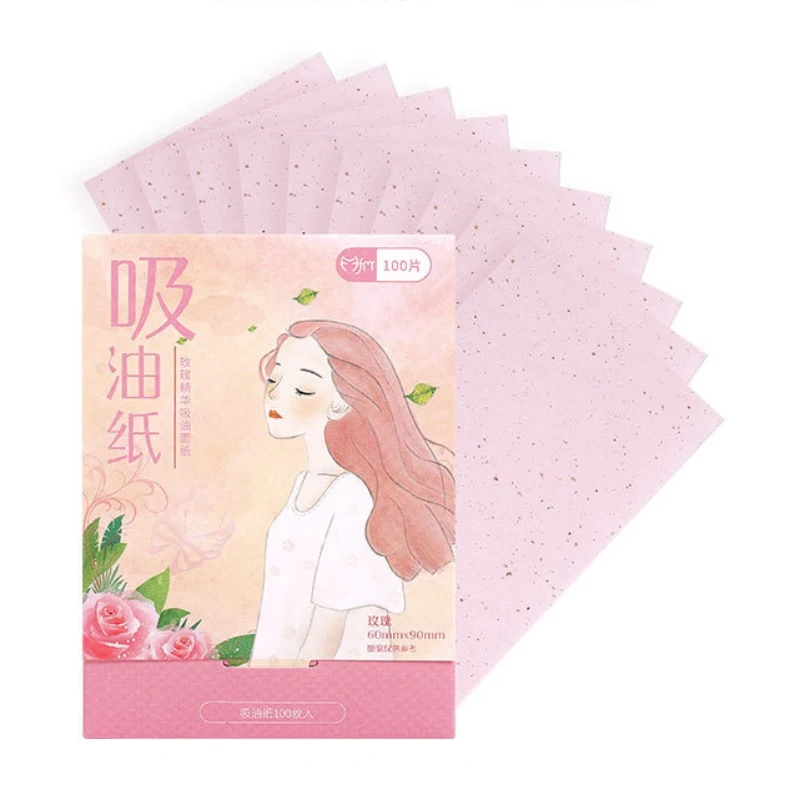 100 листов/пачка тканевой бумаги s запах для снятия макияжа масло поглощающая бумага для лица впитывающий для лица очищающий лосьон инструмент рекомендуется - Цвет: rose2