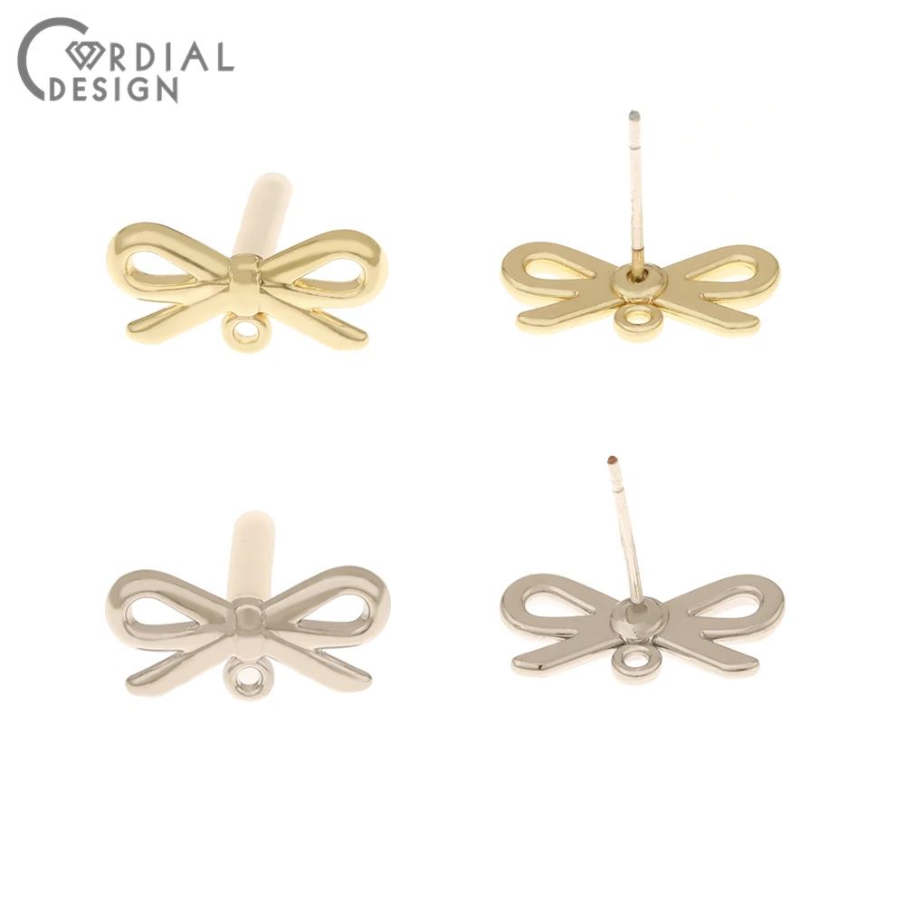 

Cordial Design 100Pcs 8*16MM Jewelry Findings & Components/Earrings Stud/Bowknot Shape/DIY Making/Jewelry Accessories/Hand Made