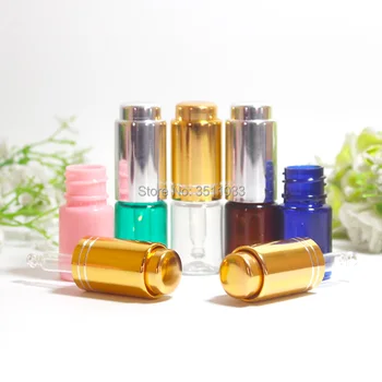 

5MLPlastic Essential Oil Bottle, 5CC Refillable Vial, Cosmetic Essence Bottle with Gold Silver Press Pump,PET Dropper Vials