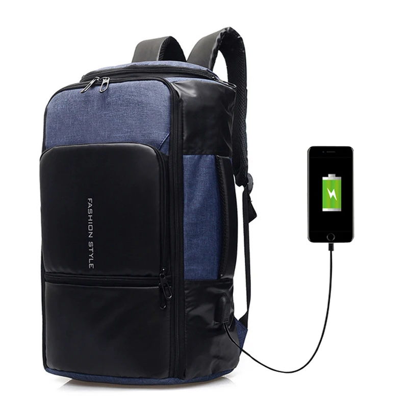 Мужская сумка для ноутбука, умный рюкзак, Usb порт для зарядки, портативная Студенческая школьная сумка для колледжа, бизнес рюкзак для путешествий - Цвет: Blue