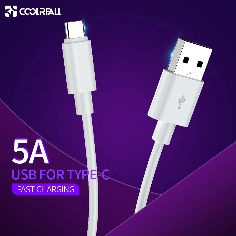 Coolreall 5A USB Type C кабель для Samsung S10 S9 S8 Xiaomi Huawei P30 Pro быстрая зарядка мобильный телефон