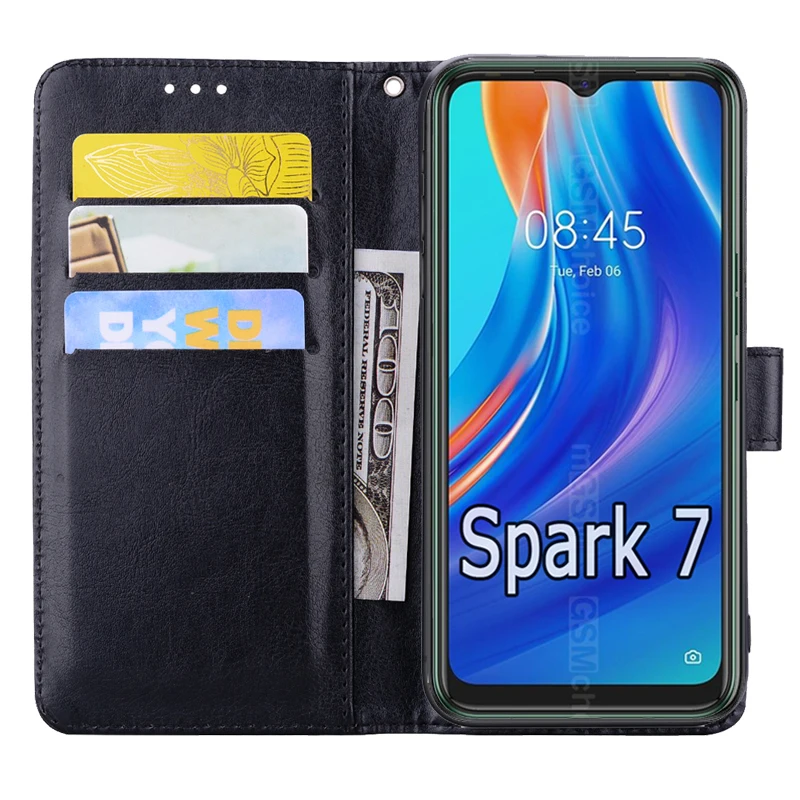 Case For Tecno Spark 7 Cover Etui Flip Wallet Stand Leather Book Funda On Tecno Spark7 Case Magnetic Card Phone Shell Hoesje Bag 3
