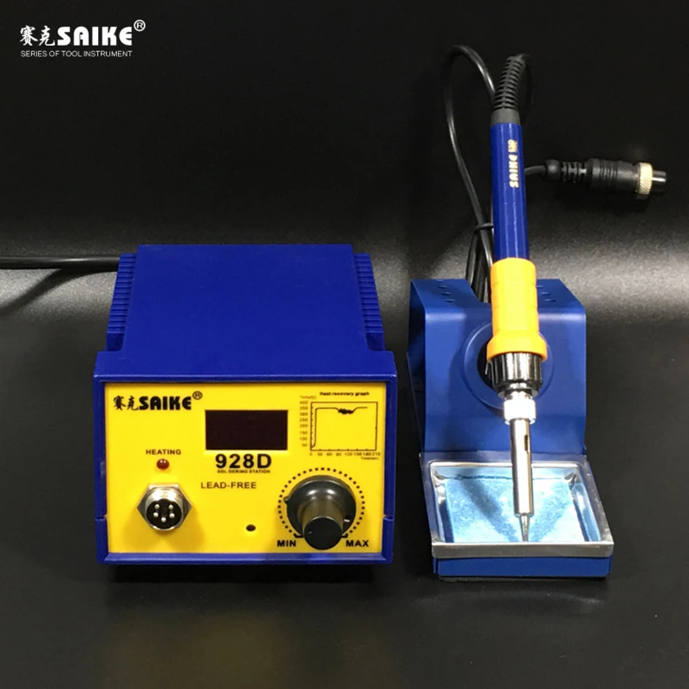 SAIKE 928D цифровой дисплей Бессвинцовая постоянная температура Антистатическая паяльная станция 75 Вт Электрический паяльник сварочный инструмент