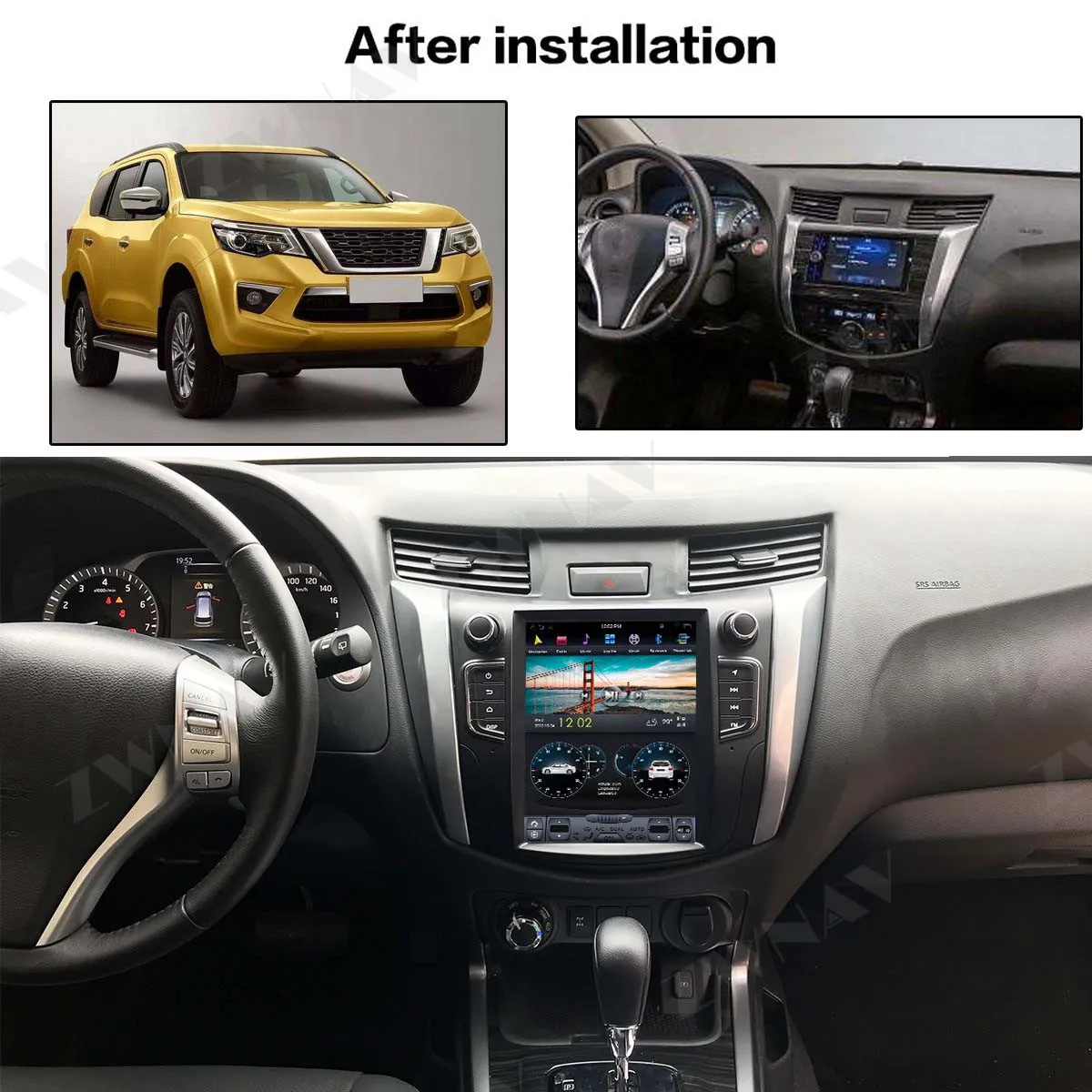 Discount Tesla style Android9 Car GPS Navigation For NISSAN NP300 Navara 2014+ multimedia tape radio recorder head unit PAD No DVD player 1