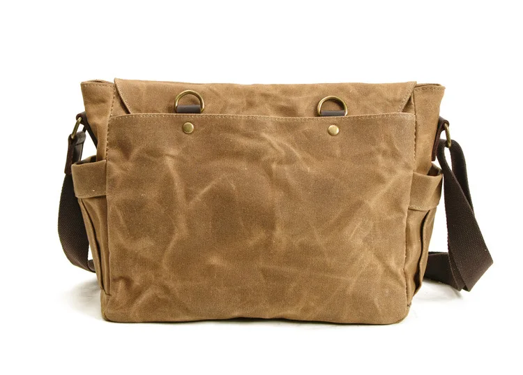 BACK DISPLAY of Woosir Canvas Messenger Bag