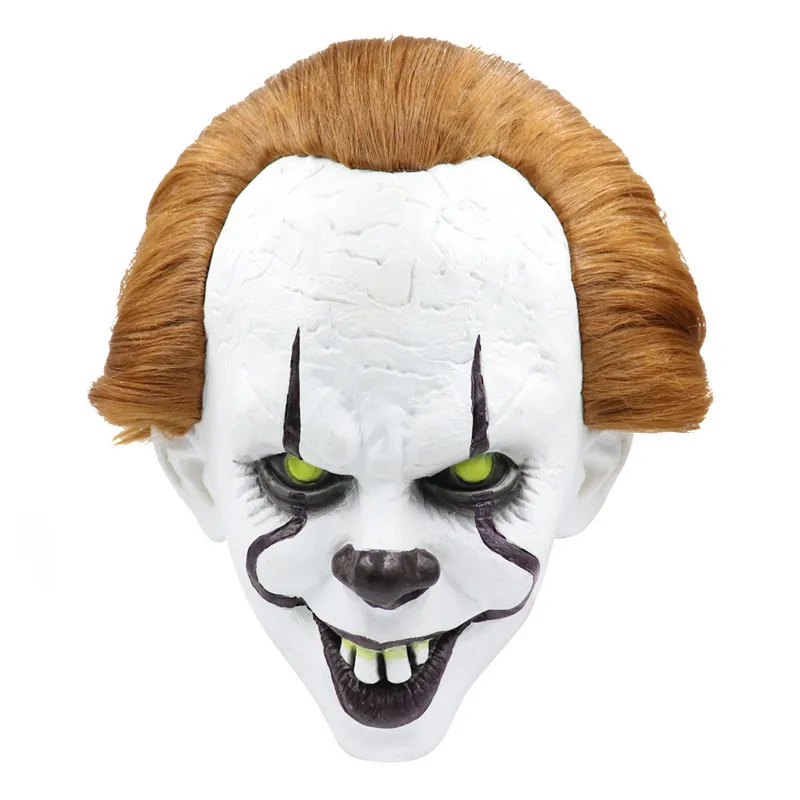 Stephen King's It 2 Three Styles Mask Pennywise Clown Masks Halloween Cosplay Costume Props Scary Mask and Hair Latex Mask Adult - Цвет: Mask 3