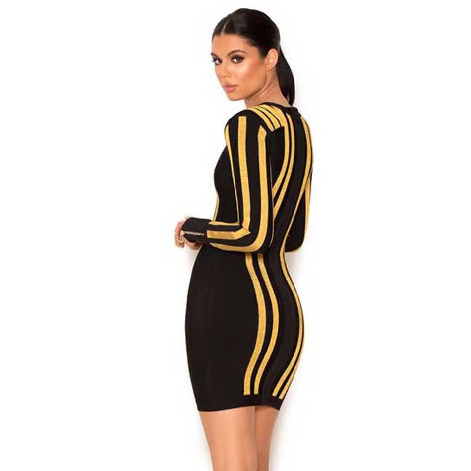 Women-Runway-Dresses-2017-spring-Black-O-Neck-Gold-foil-Striped-Long-Sleeve-Sexy-Bodycon-Celebrity (1)