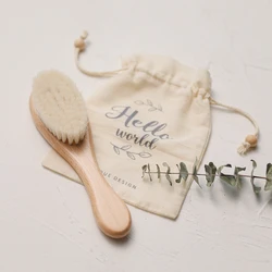 Bebê recém nascido de madeira escova de cabelo personalizado infantil babi banho cabeça massagem pente conjunto hairbrush presente para crianças produtos de cuidados com o cabelo
