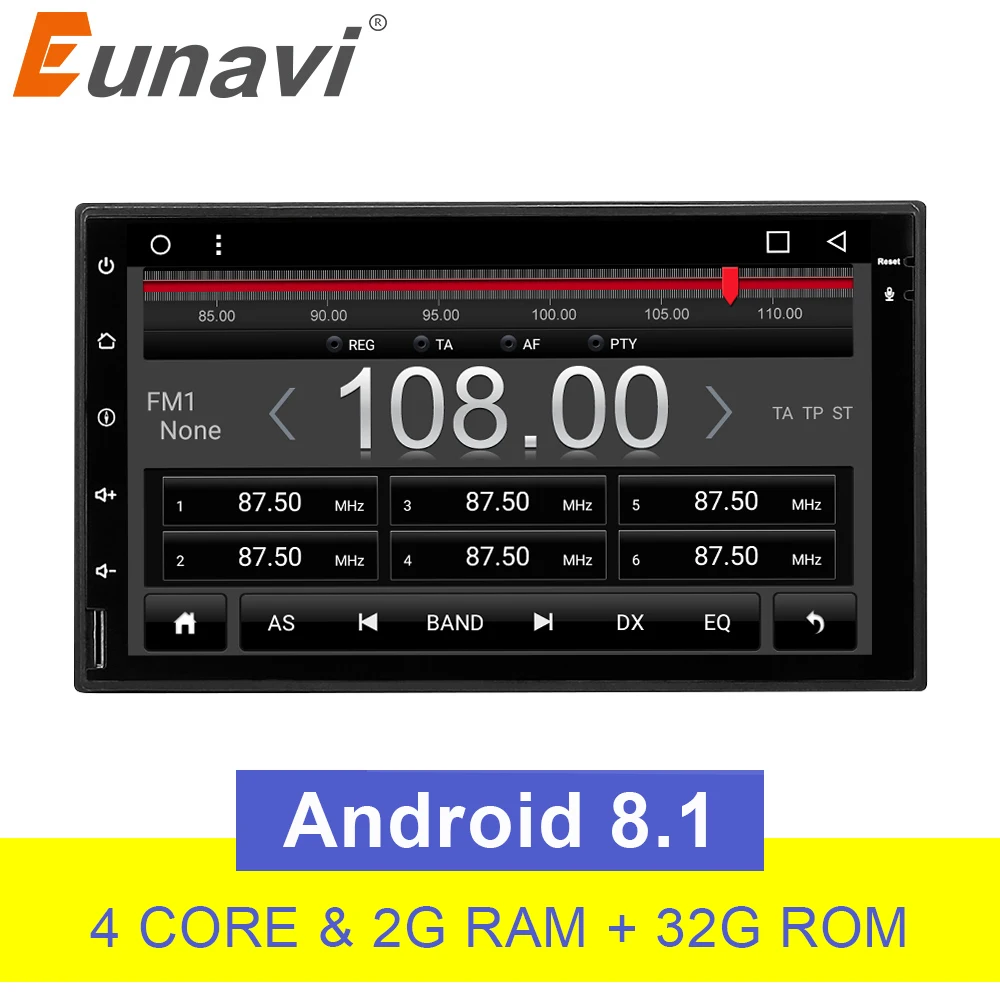 Eunavi 7 "двойной 2 Din TDA7851 Универсальный Android 8,1 автомобиль радио ПК 1024*600 автомобильное радио с GPS Navi Wi-Fi Bluetooth Бесплатная frame camere