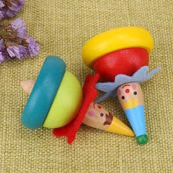 

2019 New Arrival 2 Models Wooden Toys 2 Pcs/set Baby Rotary Gyro Tumbler Educational Toys Children Toys