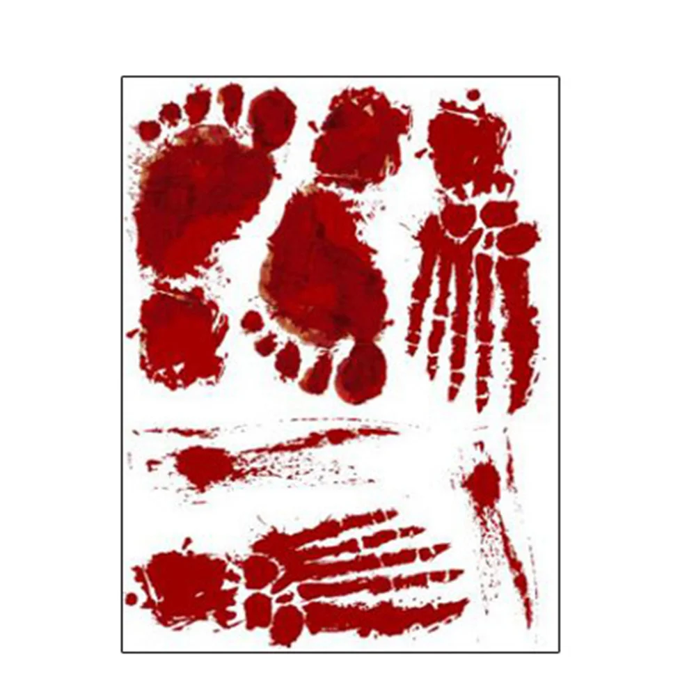 BLOODY HAND PRINT Stickers Halloween Decoration Zombie Dead Party Prop Scary 
