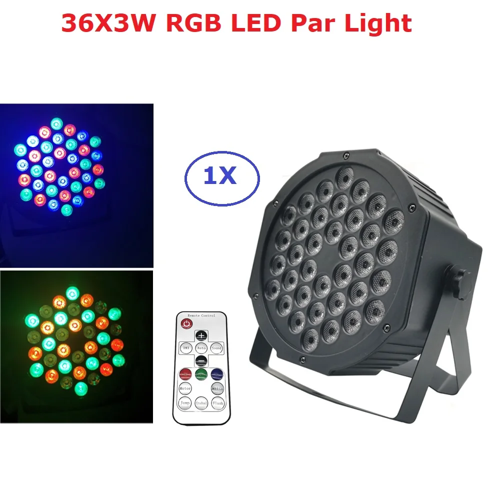 

1Pcs New 36X3W Flat LED Par Light RGB LED Disco Light DMX512 Stage Lighting Luces Discoteca Laser Beam Luz De Projector Lumiere