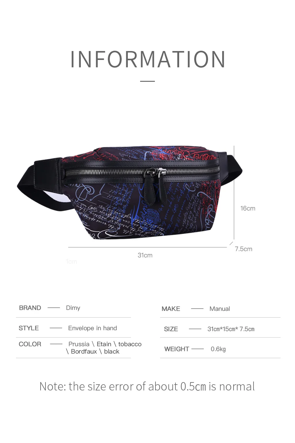 DIMY men's new wave wild canvas multi-function compact light chest bag pocket