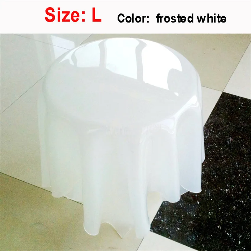frosted white L Нордический Круглый акриловый чайный стол, книга, красочная прозрачная домашняя гостиная, спальня, волшебная скатерть, дизайнерский роскошный современный стол - Цвет: frosted white L