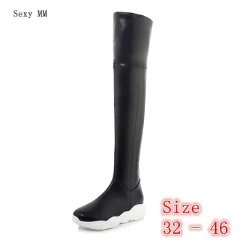 

Spring Autumn Winter Women Over The Knee Boots Platform Woman Thigh High Boots Botas Small Plus Size 32 33 -40 41 42 43 44 45 46
