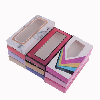 

10Pcs/set Empty Holographic False Lashes Box Soft Paper Eyelashes Packaging Case
