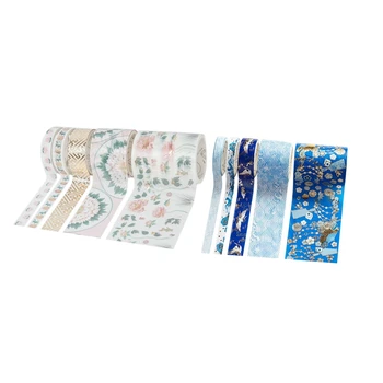 

10 Pcs Gold Washi Tapel Chinese Style Masking Tape DIY Craft Japanese Paper Stickers Scrapbooking M & B