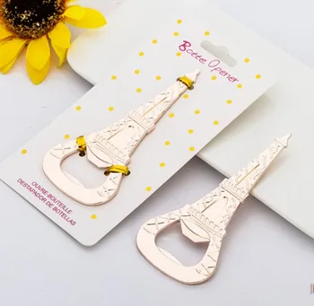 

(20 Pieces/lot) Gold themed Wedding gift for guests of La Tour Eiffel tower Design Bottle Opener favors for Bridal shower favors
