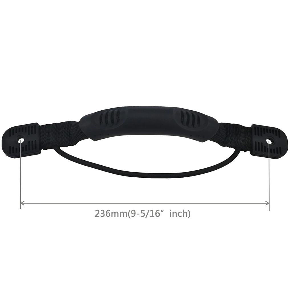 28.5cm Black Kayak Canoe Boat Side Mount Carry Handle Fixing Paddle + Bungee Cord Accessory