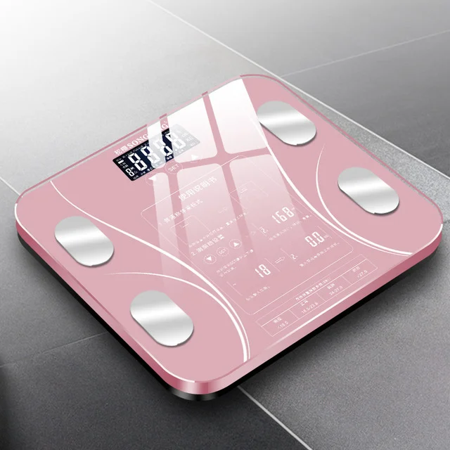 Cute Pink Magic Array Bathroom Scale LCD Display Electronic Digital Scale  Body Weighing Scale Smart Body Fat Balance Floor Scale - AliExpress